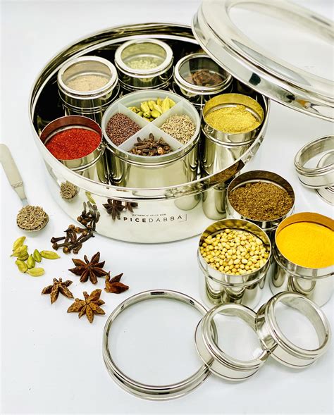 indian steel spice box|indian spice containers for kitchen.